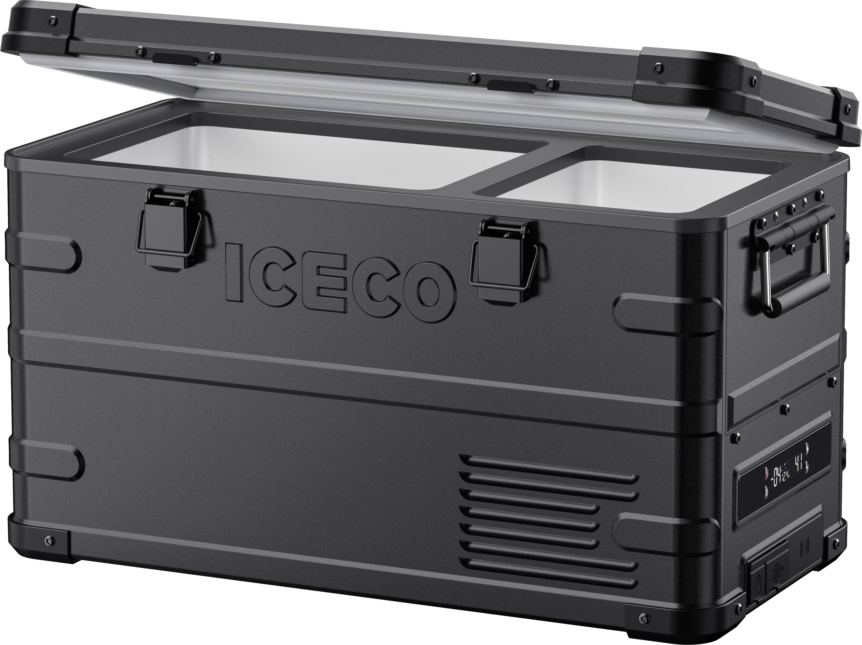 APL35 Dual Zone Aluminum Black Fridge | ICECO | 35 LT