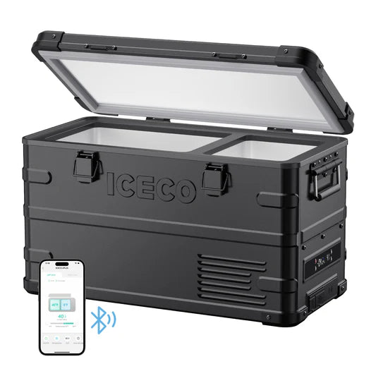 APL35 Dual Zone Aluminum Black Fridge | ICECO | 35 LT