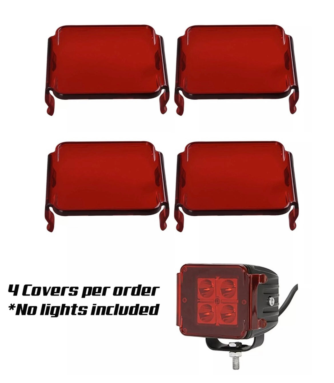 (4) Pieces Red LED Pod Cover – Freel Good Performance