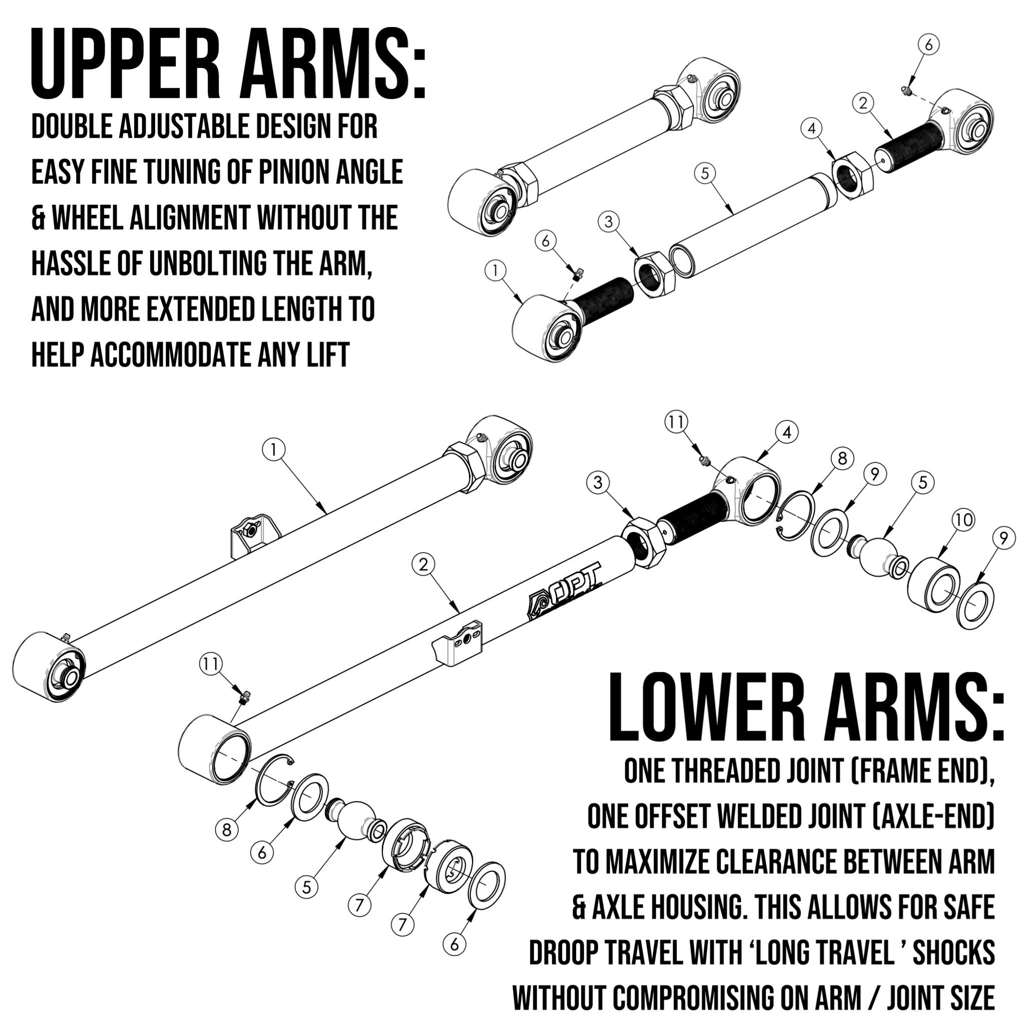 Rear Adjustable Control Arms (01-07 Sequoia)